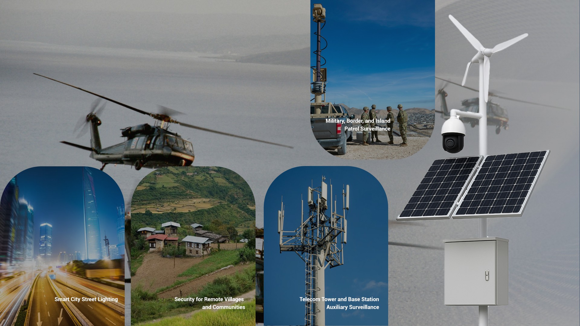 Intelligente Stadt- und Telekommunikationsüberwachung mit Solarstromanlagen