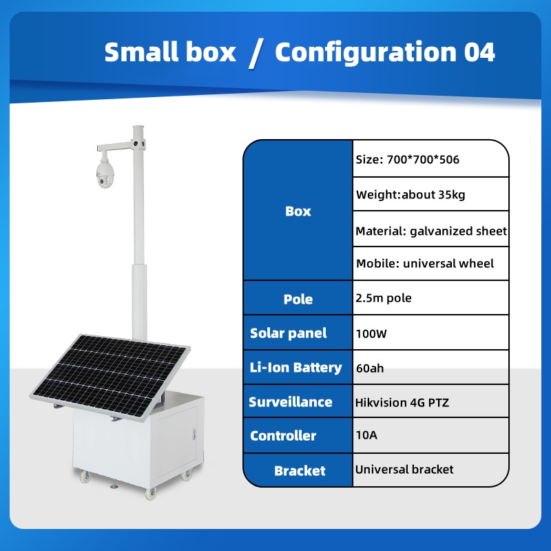 Manufacturer Mobile Surveillance Trailer with 100W Solar Panel for Remote Monitoring Applications