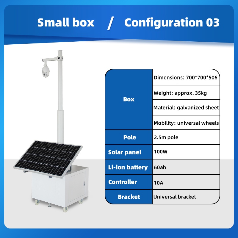 Manufacturer Mobile Surveillance Trailer with 100W Solar Panel for Remote Monitoring Applications