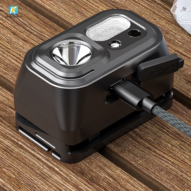 China Rechargeable Waterproof Headlamp with Red Light Sensor for Camping Hiking and Emergency