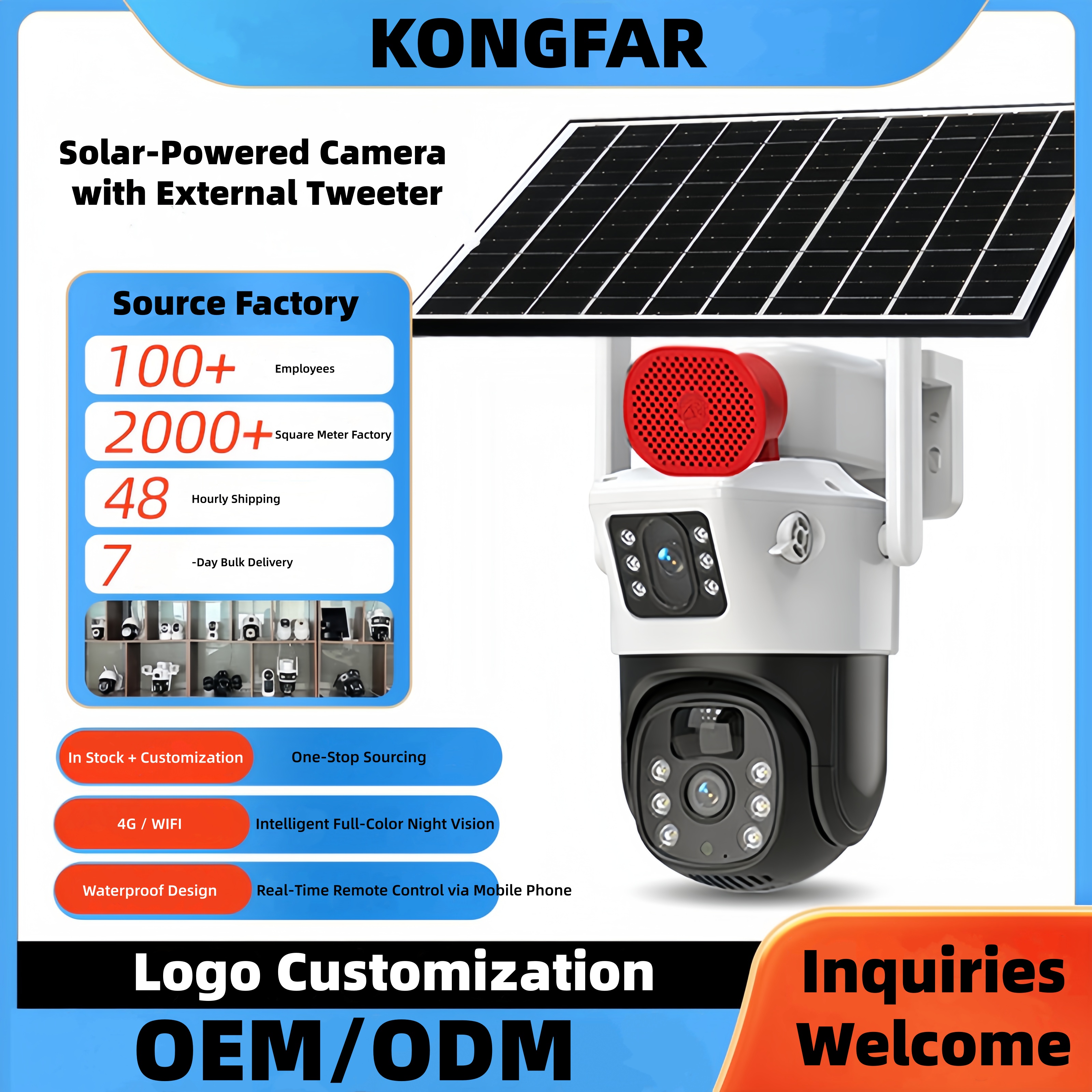 Off-Grid Solar-Powered PTZ Surveillance Camera System with Integrated Siren
