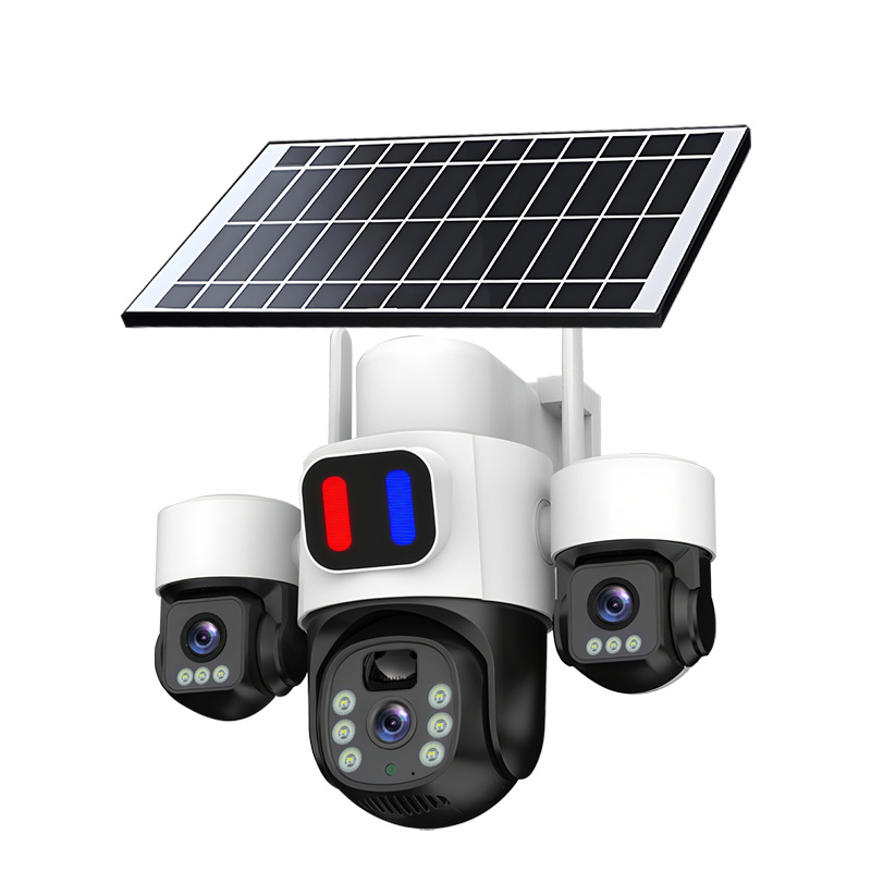 Off-Grid Solar-Powered Multi-Lens Surveillance Camera System with Active Deterrence