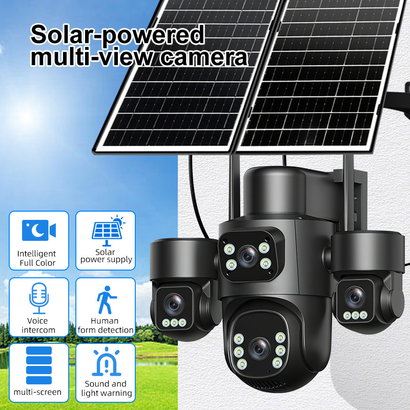 Off-Grid Solar-Powered Multi-Lens Surveillance Camera System
