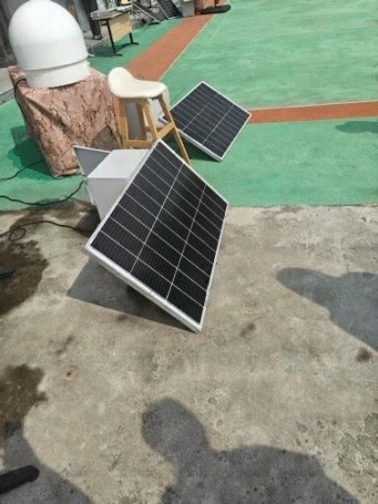 A solar power system with 150W panels and 240Ah battery installed for satellite communication equipment in Nanjing, providing stable off-grid energy for continuous signal transmission