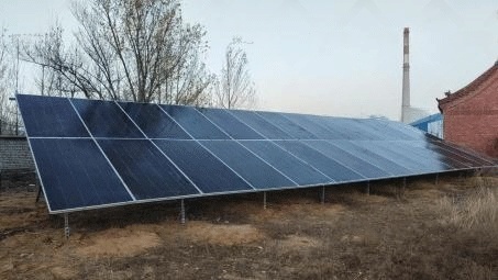 off-grid solar PV array supplying renewable power to a telecom base station in desert conditions of Yulin China