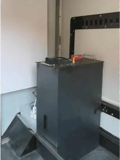 51.2V 200Ah LiFePO₄ battery system installed inside a mobile security patrol vehicle for long-duration off-grid operation