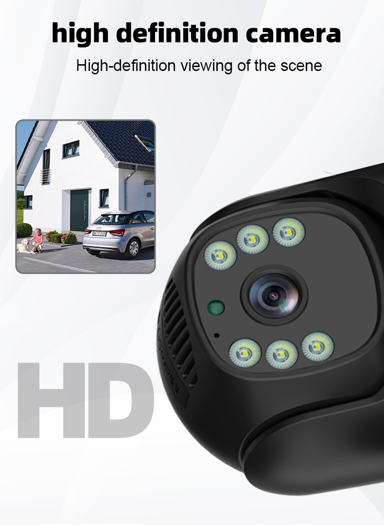 High definition optical lens module of a solar powered multi-lens security camera designed for clear outdoor surveillance imaging in off-grid environments