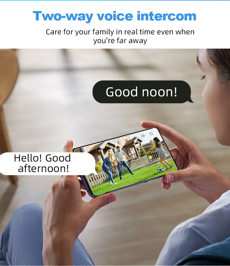 solar powered PTZ security camera with two way voice intercom enabling real time remote communication for outdoor and residential monitoring