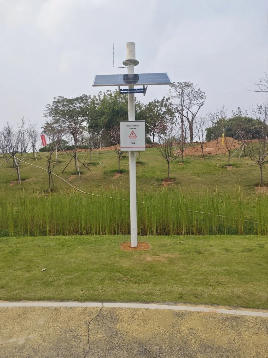 Pole-mounted solar power supply system in urban park security monitoring projects demonstrates that off-grid surveillance power can support continuous camera operation under landscape-sensitive installation, humid outdoor exposure, limited grid access, and distributed maintenance constraints